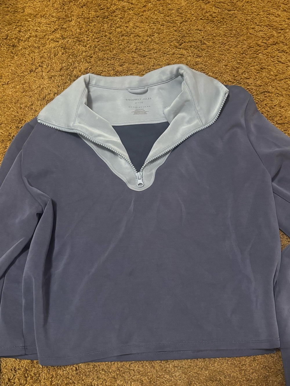 Sincerely Jules Lavender & Light-Lavender Half-Zip Pullover